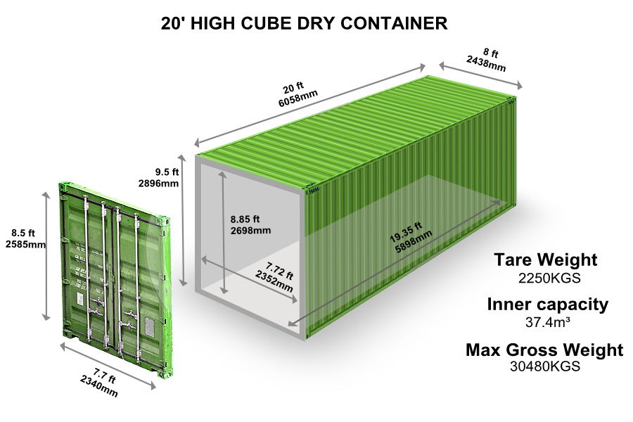 20' HIGH CUBE DRY CONTAINER