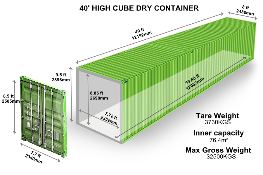 40' HIGH CUBE DRY CONTAINER