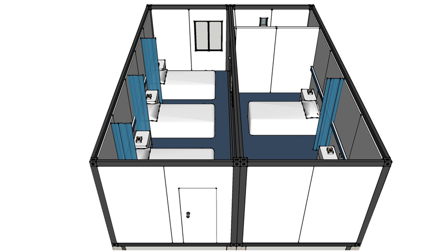 HY-AC Factory Direct Sales Removable Container Prefab20ft Flat Pack Container House for Clinics Hospital