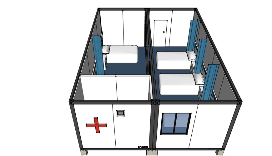 HY-AC Factory Direct Sales Removable Container Prefab20ft Flat Pack Container House for Clinics Hospital