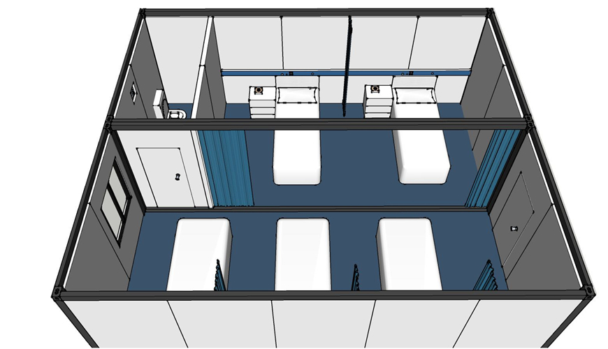 HY-AC Factory Direct Sales Removable Container Prefab20ft Flat Pack Container House for Clinics Hospital