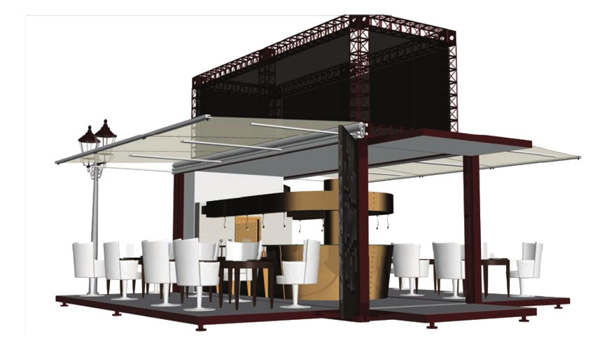 HY-P001 Prefab Movable Electro-hydraulic 3 Side Modified Pop-up Container House Coffee Bar Cafe Shop