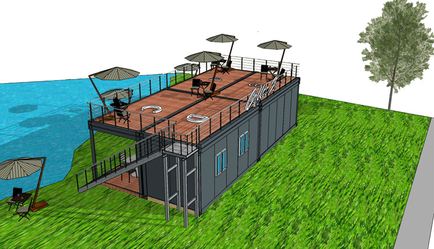 HY-A229 Hysun Luxury Prefab House Two Floor Flat Pack Container Building Sandwich Panel Office
