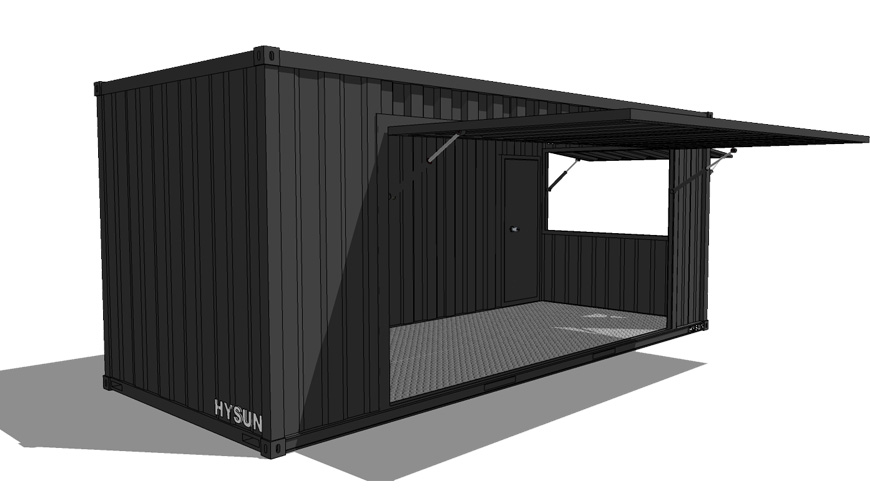 HY-Q017 HYSUN Cafe Container House 20ft Shipping Container Bar Portable Pop-up Coffee Shop