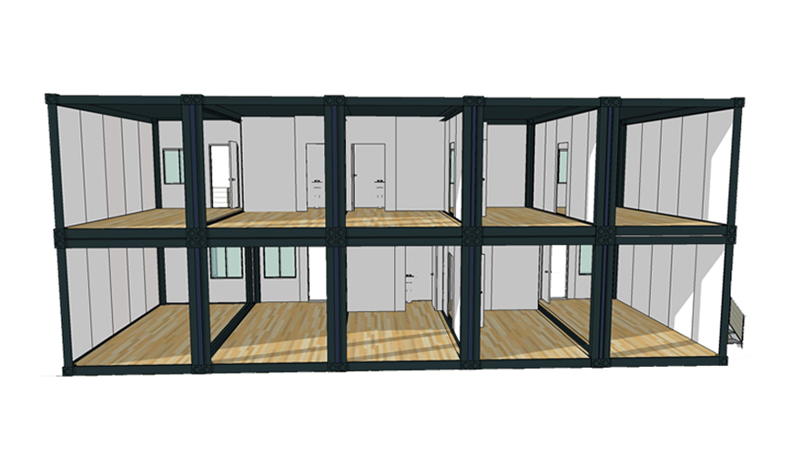 HY-A241 Hysun new design prefab flat pack office or living room modular container house multi-layer portable movable flat pack container