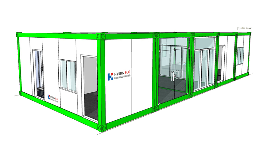 HY-A243 HYSUN pre-made low-cost prefab customized container shop prefab office mobile modular house home flat pack container