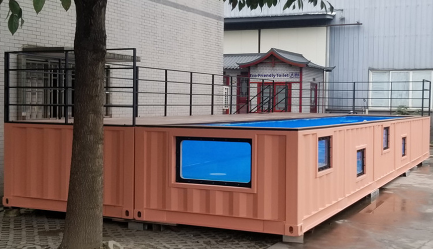 HY-G Hysun Portable New Design Prefab Mobile Modified Shipping Container Swimming Pool with Steel Structure