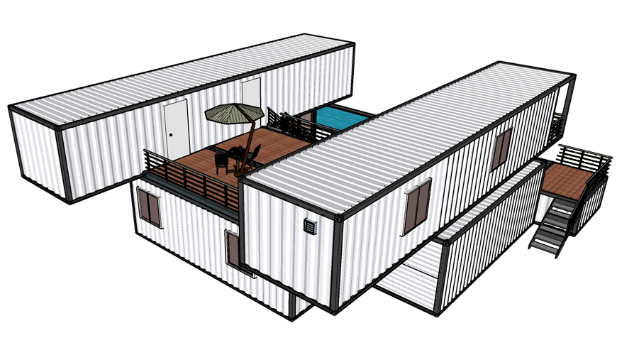 HY-M304 Hysun 2 story prefabricated mobile modified 40 ft shipping container living house luxury prefab homes apartments office